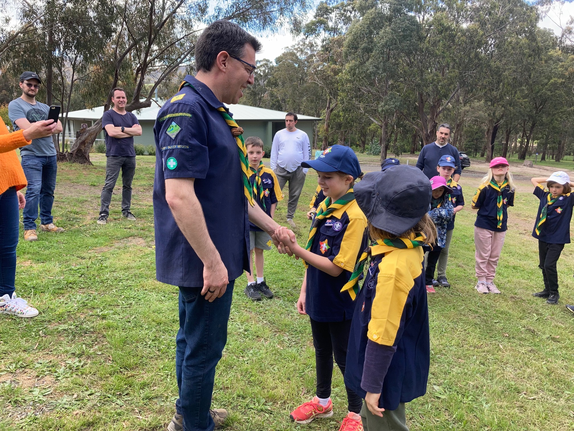 cub scouts being presented with badges