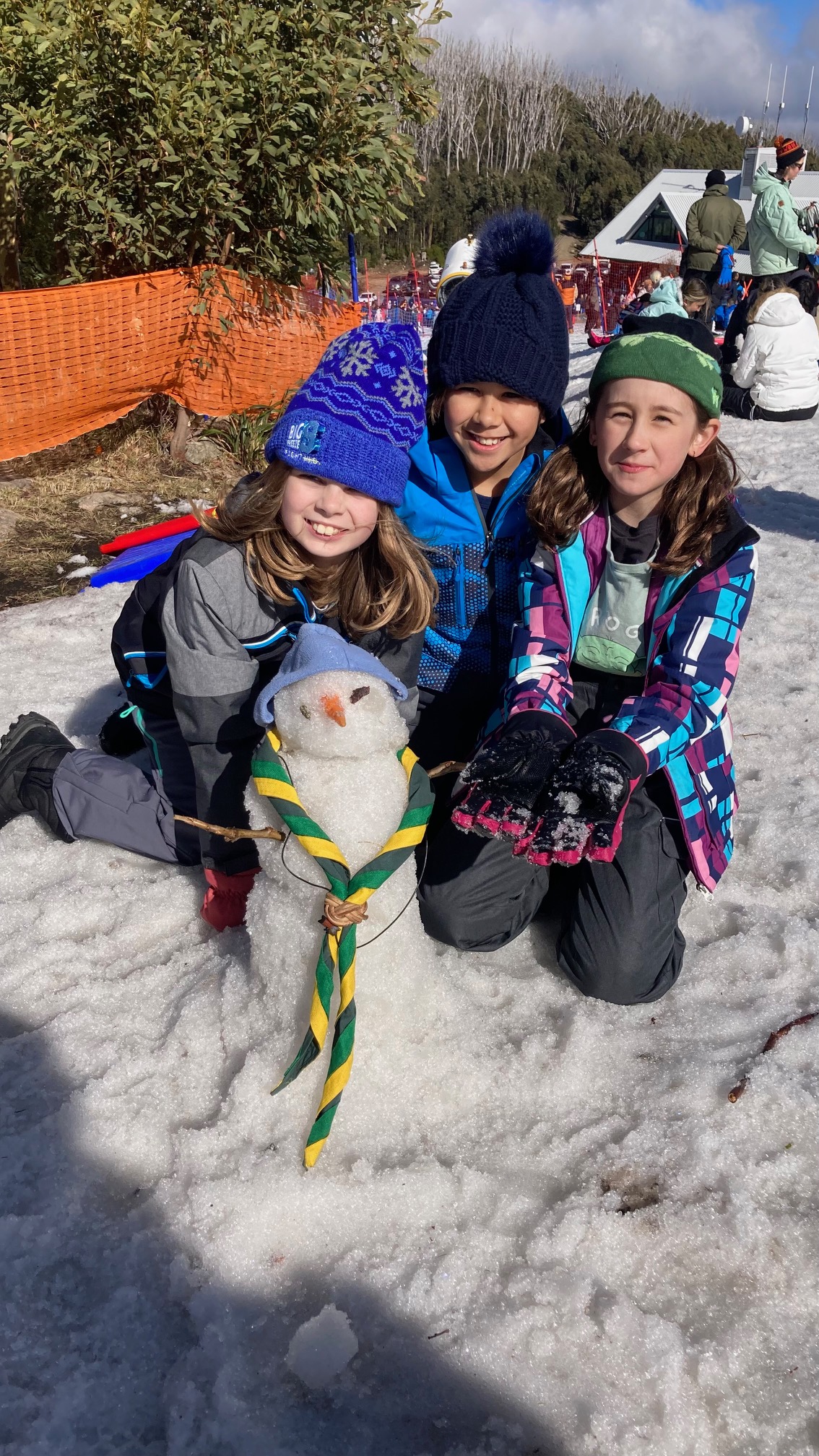 scouts playing in the snow